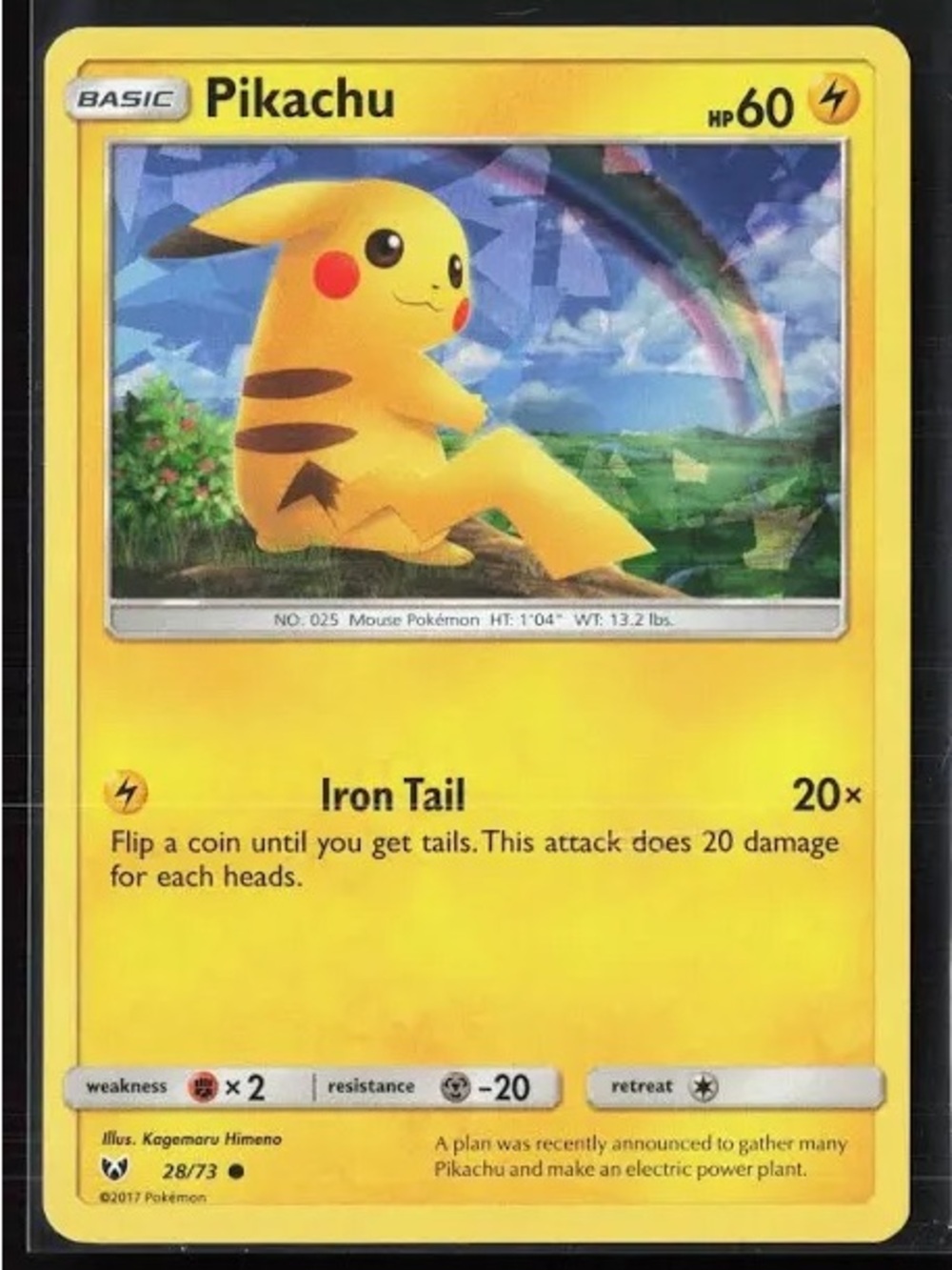 Pikachu 28/73 Cracked Ice Holo